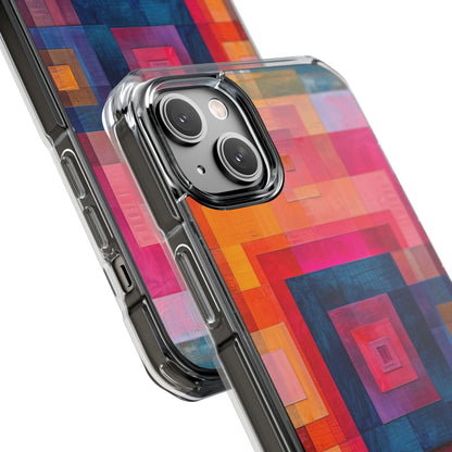 Vibrant Geometry - Clear Impact iPhone 14 Phone Case