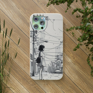 Urban Solitude Sketch | Biodegradable Phone Case