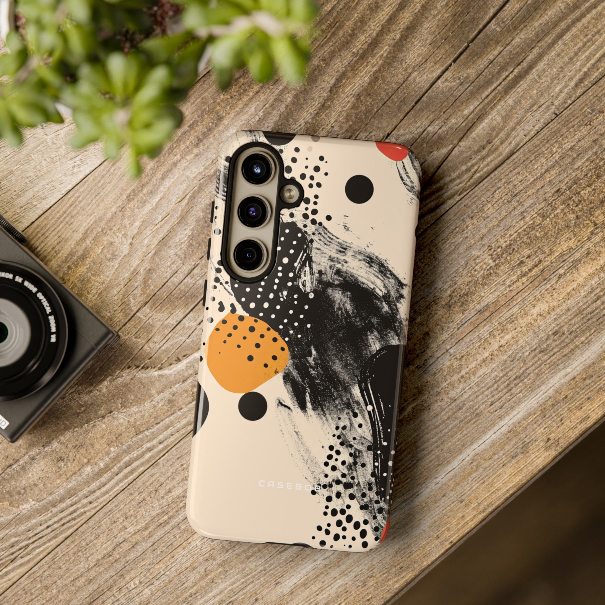 Black Dot Elegance - Protective Phone Case