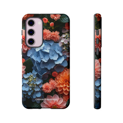 Blue Floral Bliss - Tough Samsung S23 Phone Case