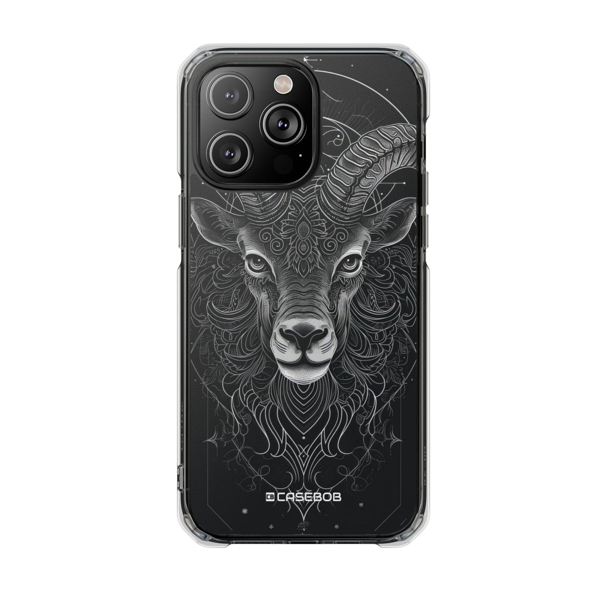 Mystic Ram Mandala - Phone Case for iPhone (Clear Impact - Magnetic)