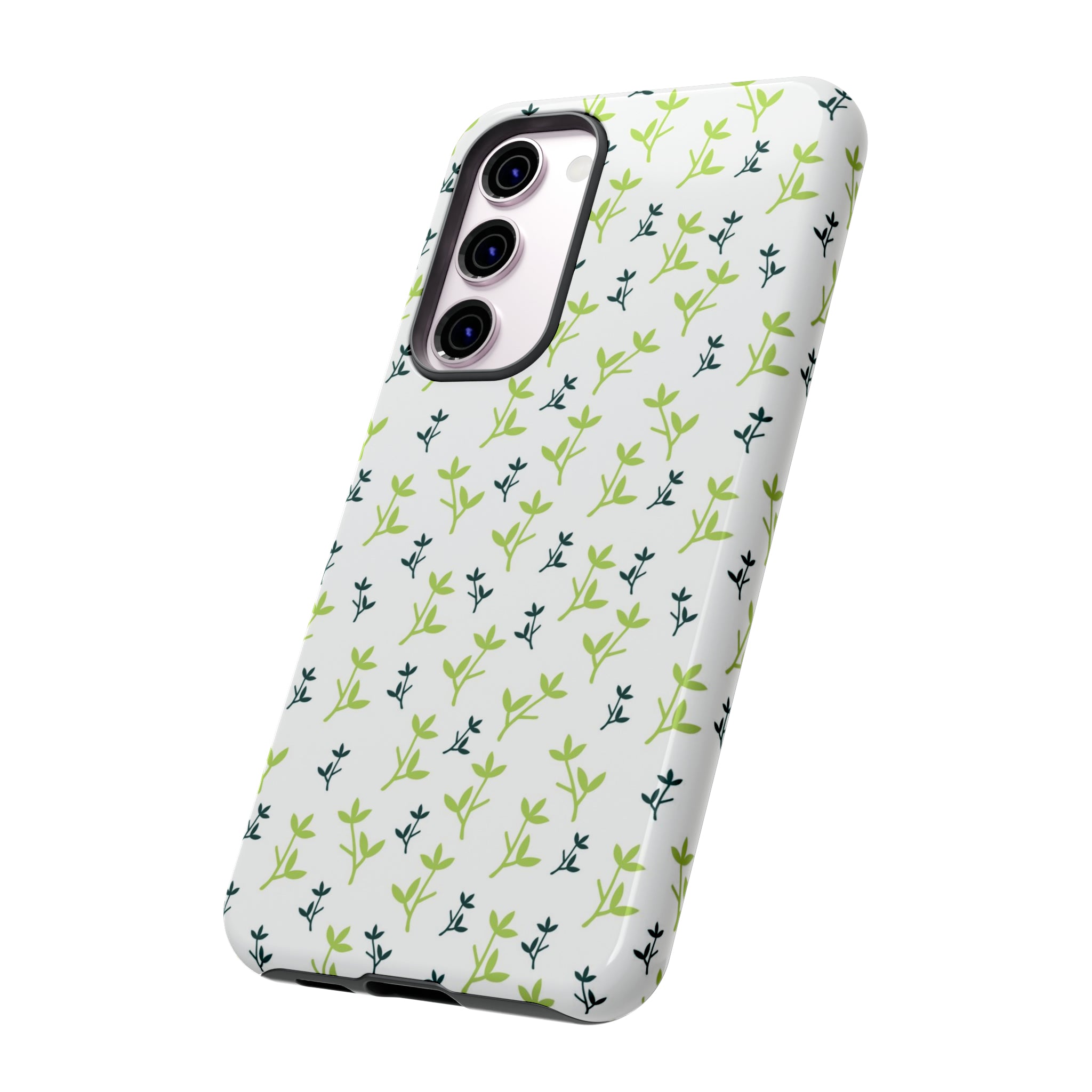 White Flower Pattern - Protective Phone Case