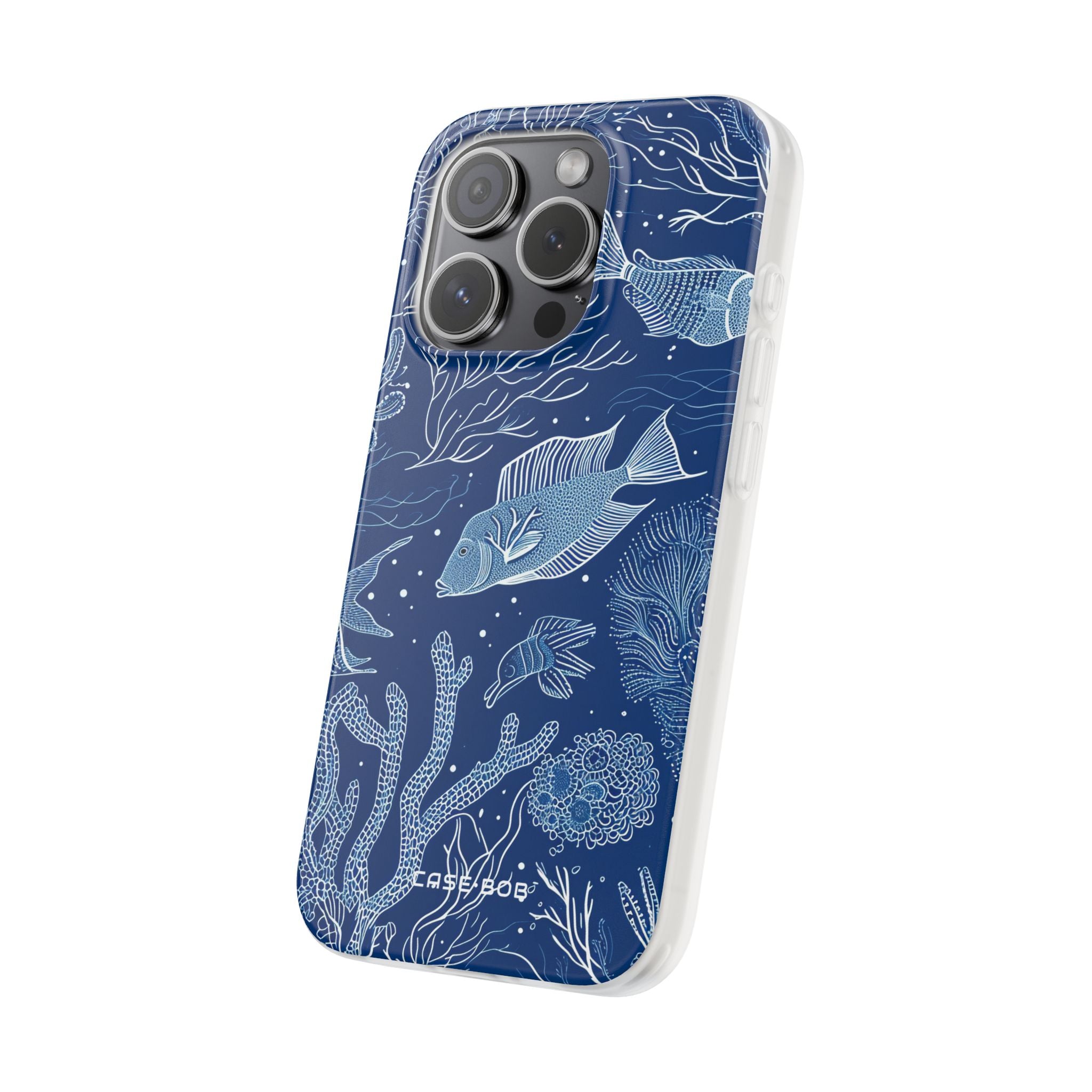 Navy Scale Reef iPhone 15 Pro Case - Soft