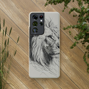 Majestic Linework Lion | Biodegradable Phone Case