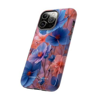 Harmonious Blooming Blues and Pinks iPhone 14 - Tough Phone Case