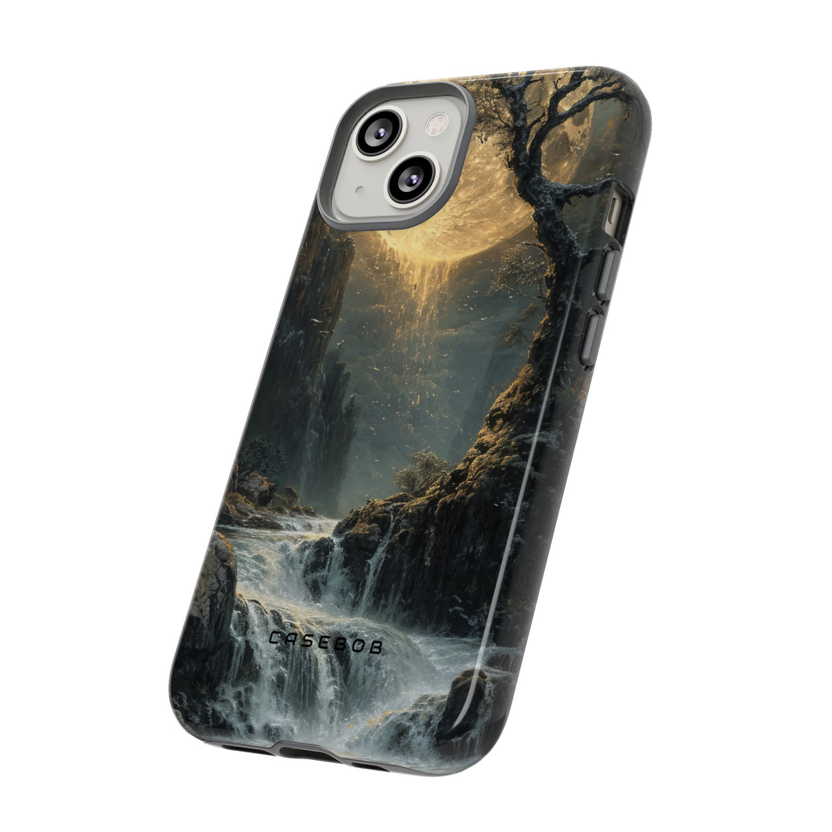 Moonlit Waterfall Silence - Protective Phone Case