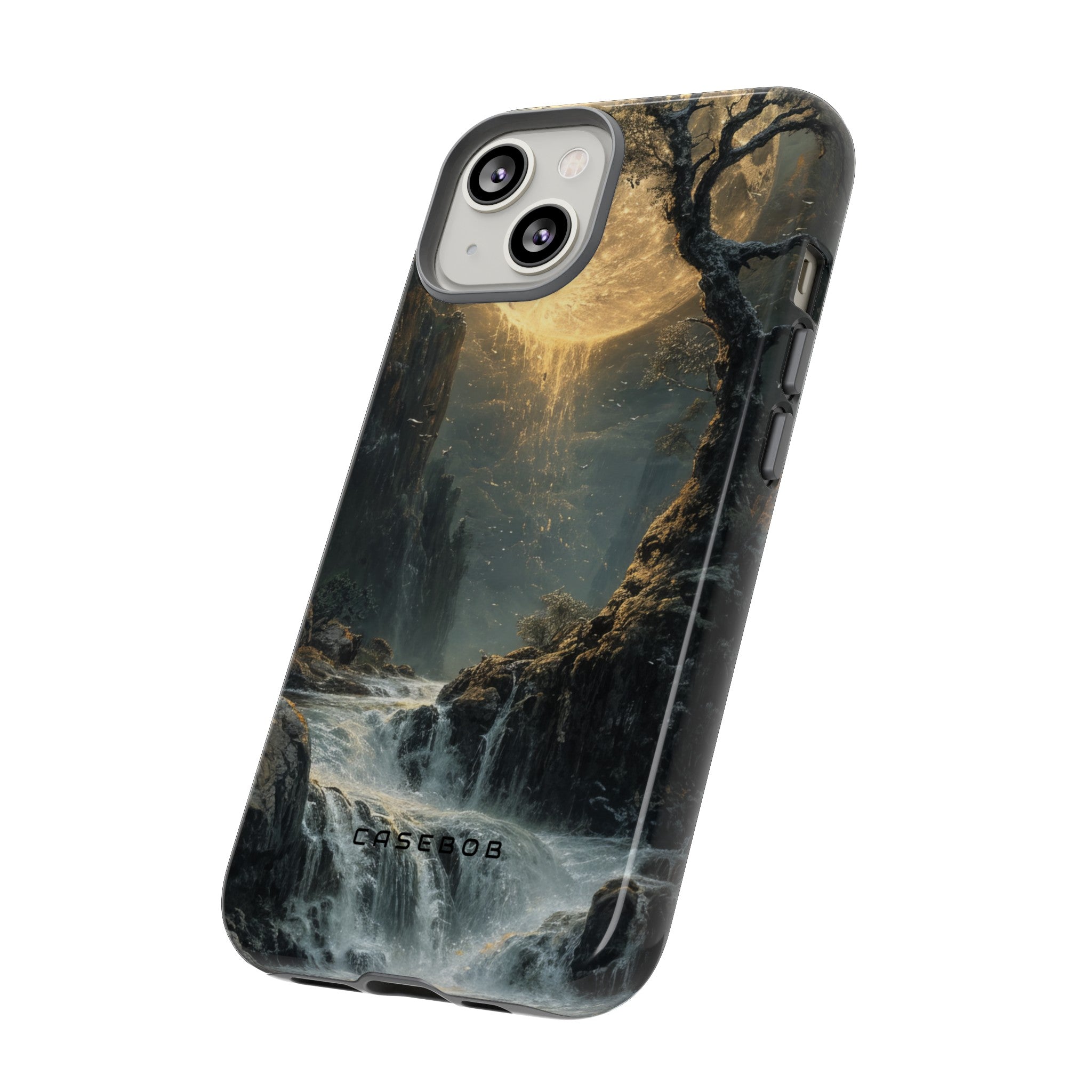 Moonlit Waterfall Silence - Protective Phone Case