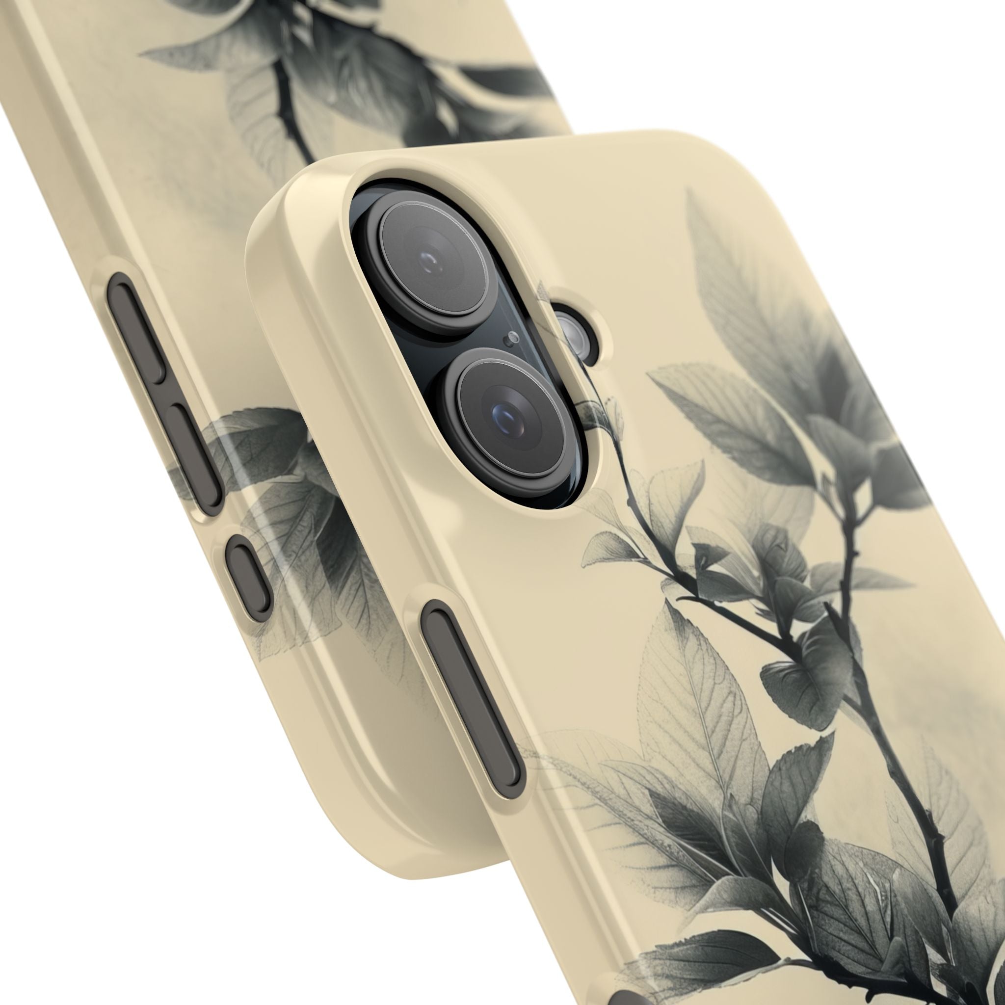 Beige Branch Art - Slim iPhone 16 Phone Case