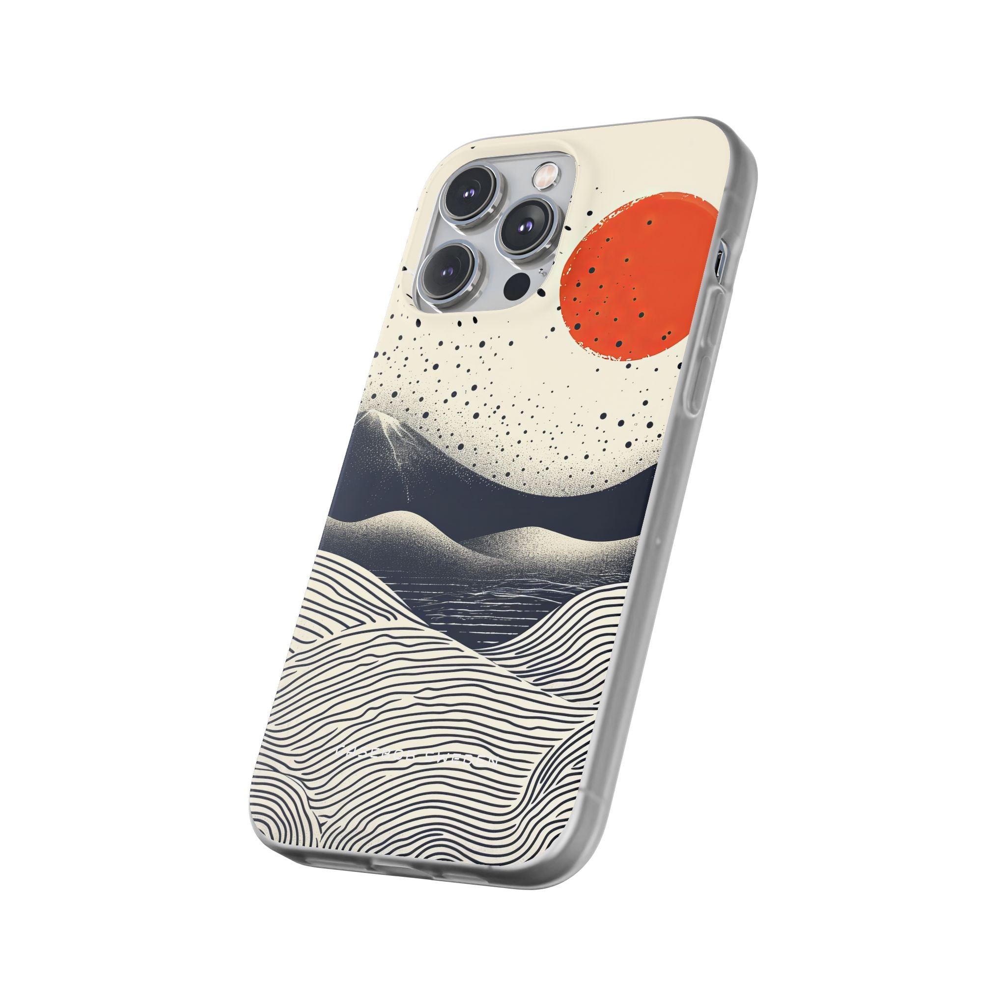 Red Sun Over Flowing Horizons iPhone 14 - Flexi Phone Case