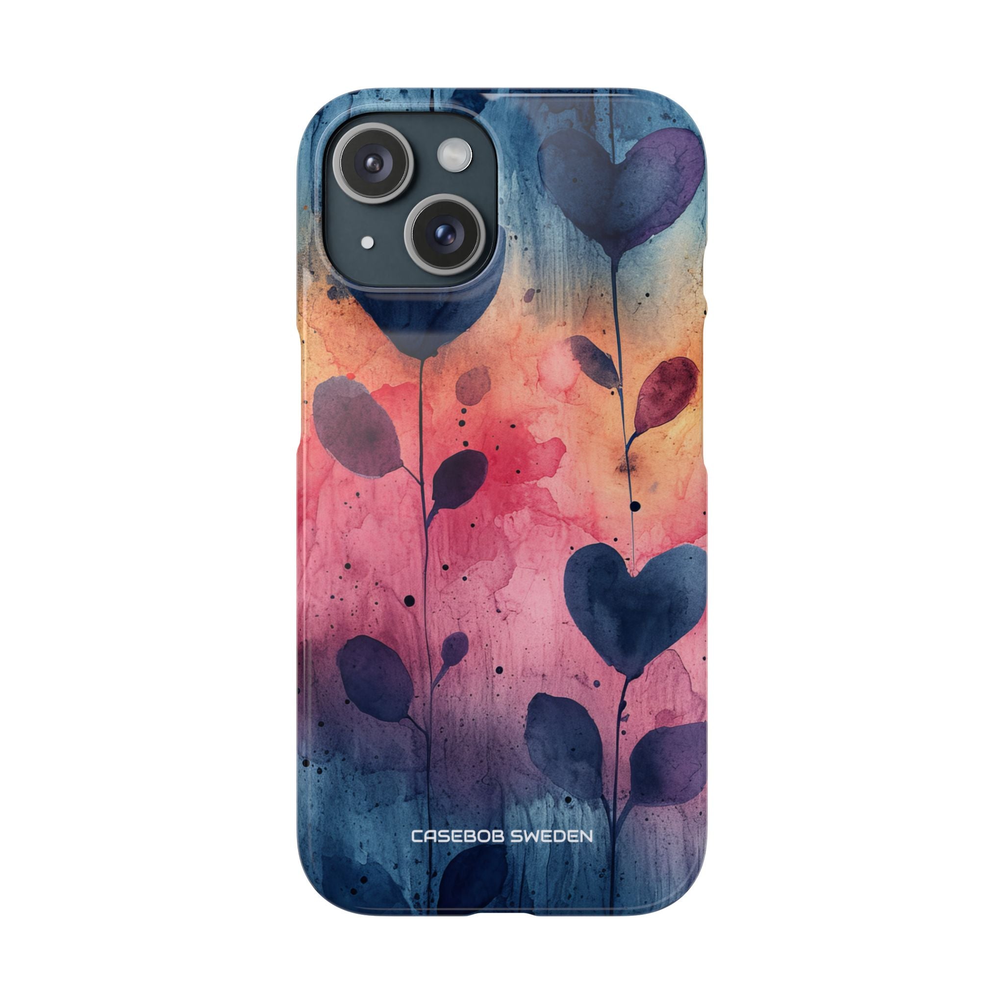 Watercolor Heart Art - Slim iPhone 15 Phone Case