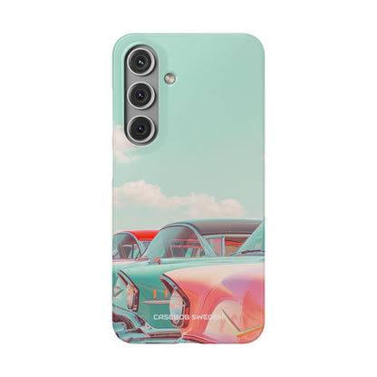 Vintage Turquoise Cars - Slim Samsung S24 Phone Case