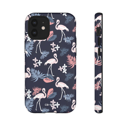 Flamingos Dance Playfully - iPhone Case