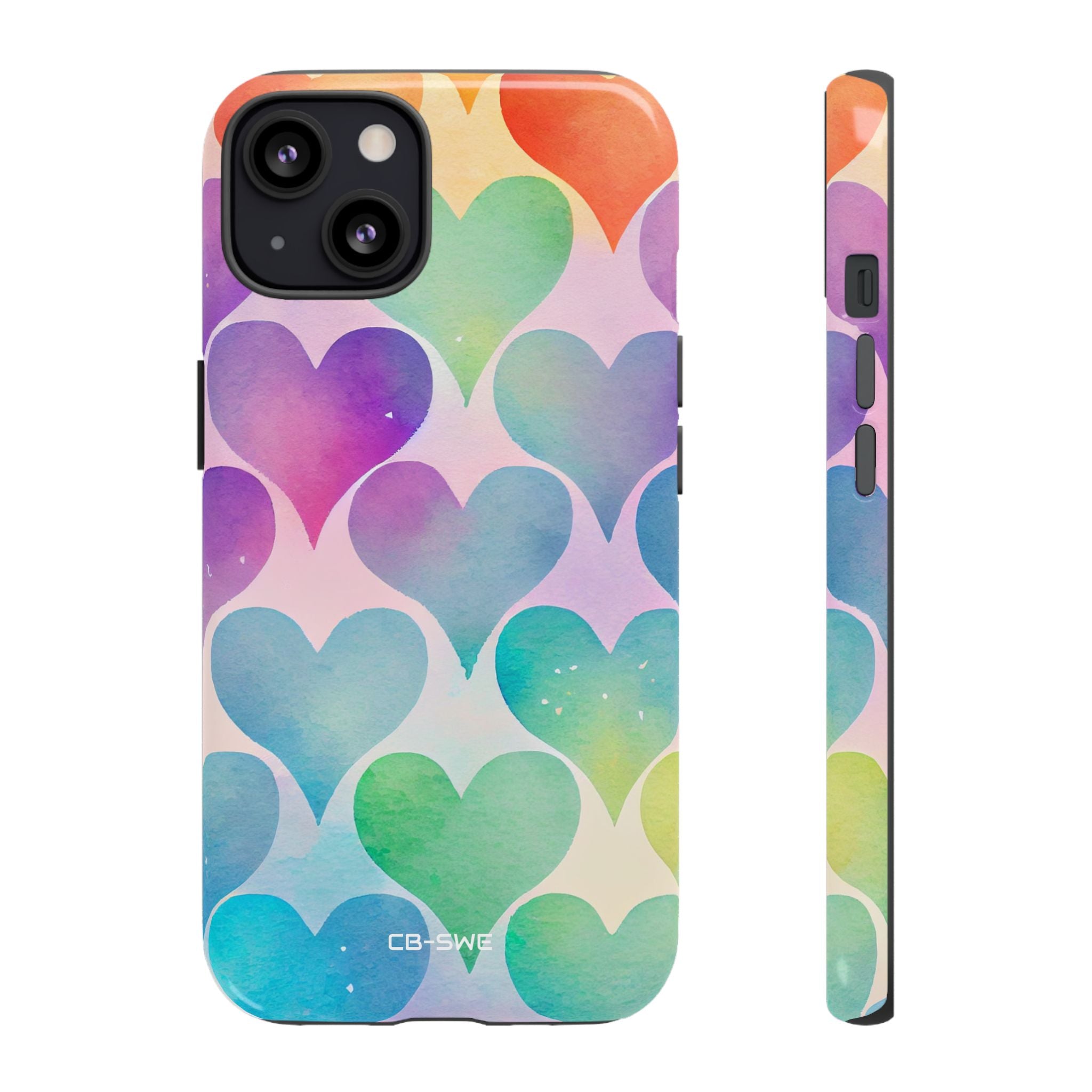 Watercolor Heart Symphony - iPhone Case