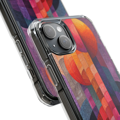 Purple Orange Abstract - Clear Impact iPhone 15 Phone Case