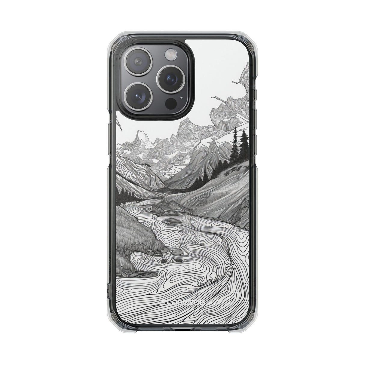 Monochrome Serenity - Phone Case for iPhone (Clear Impact - Magnetic)