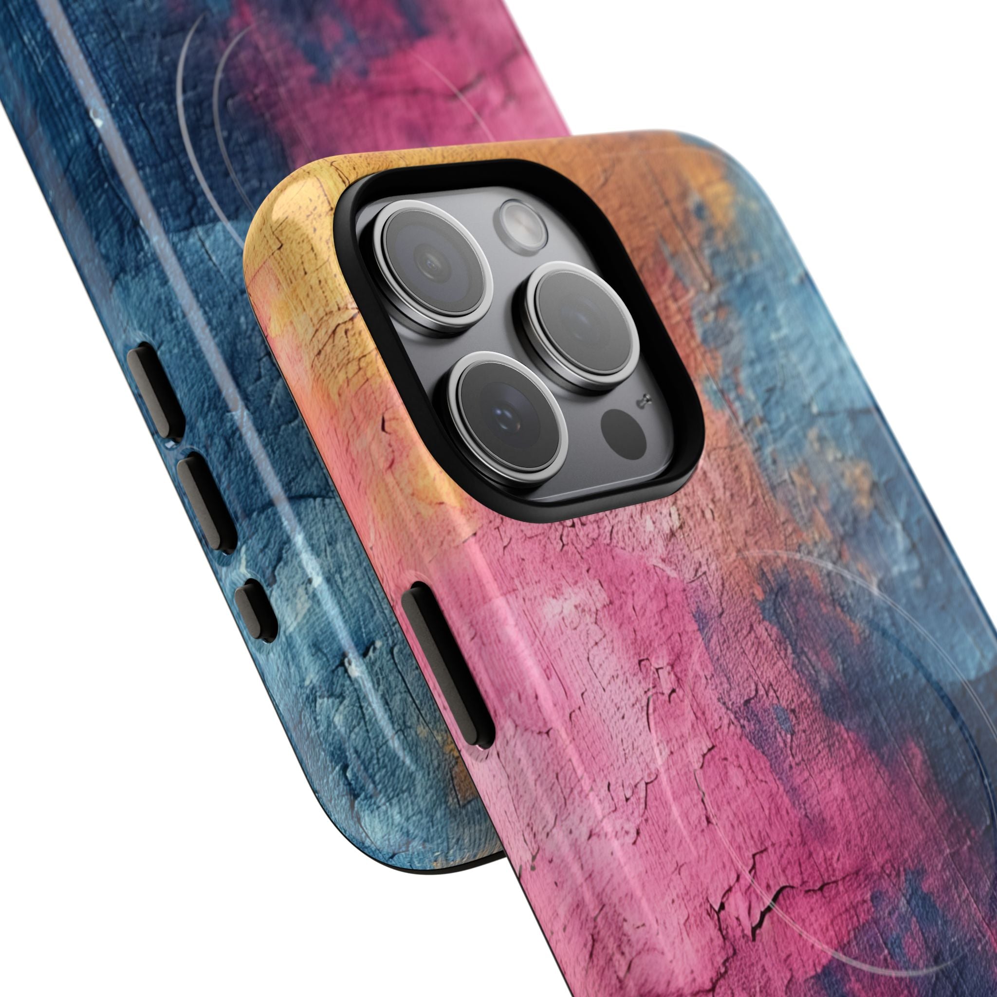 Blue Pink Abstract - Tough + MagSafe® iPhone 15 Phone Case