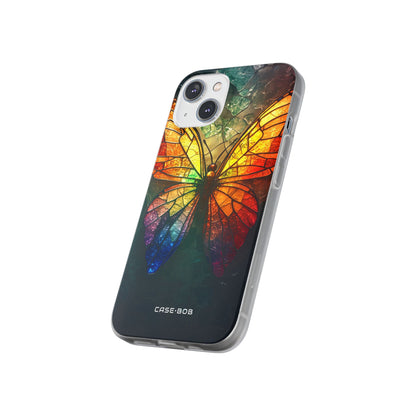 Stained Glass Butterfly iPhone 14 Case - Soft