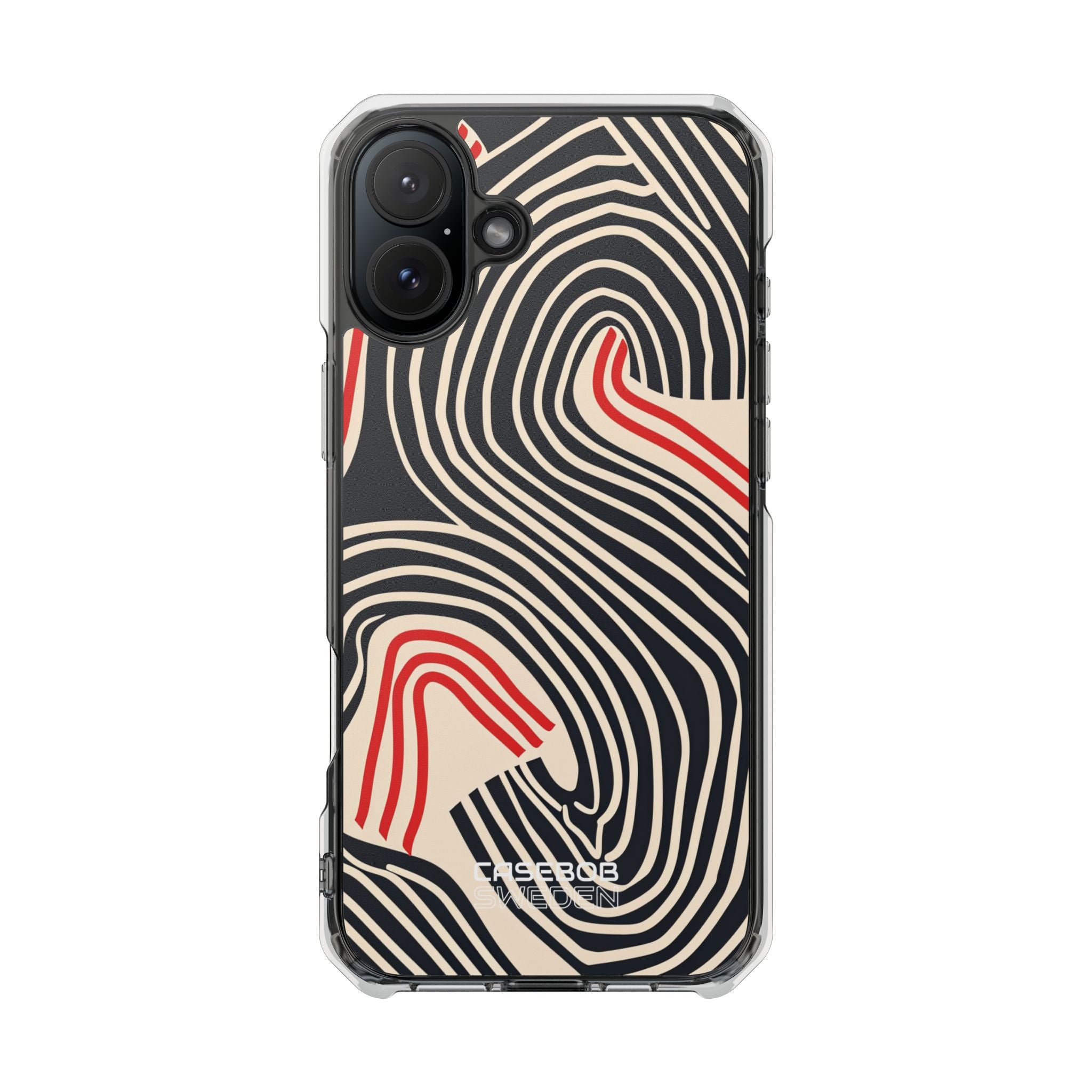 Wavy Red Flow iPhone 16 - Impact Clear+
