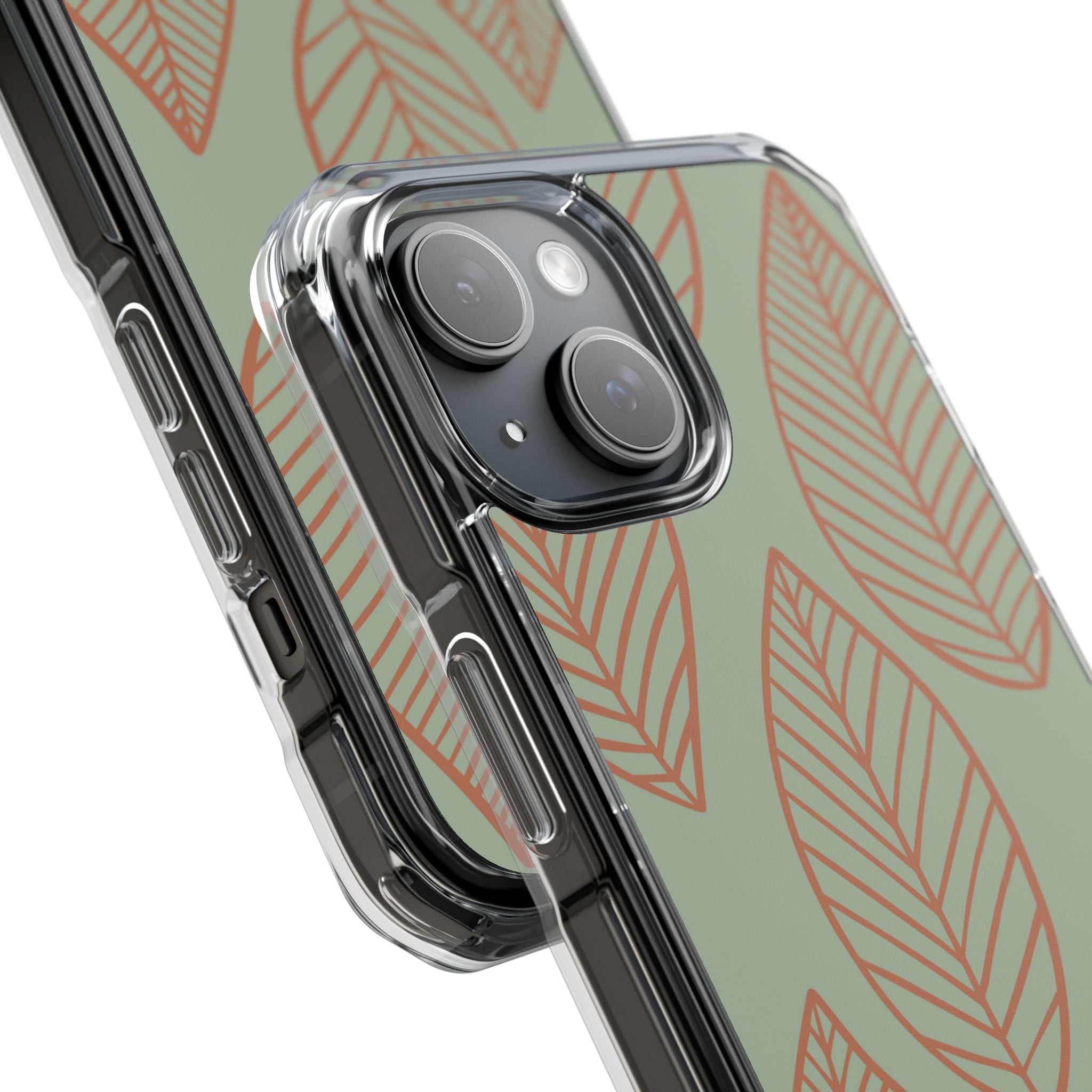 Mint and Orange Leaves iPhone Case - Impact