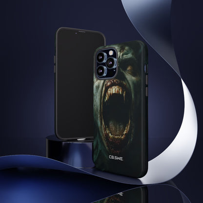 A zombie with sharp teeth mouth open showing vamp iPhone 13 - Tough