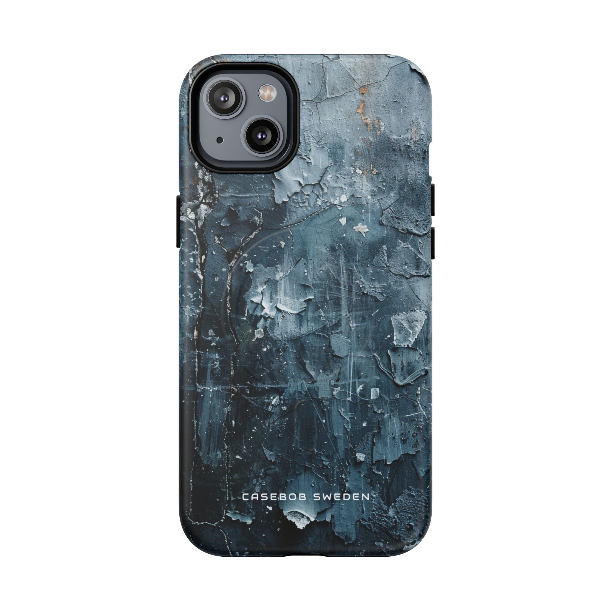 Weathered Blue Tapestry with Cracked Layers iPhone 14 | Tough+ Phone Case