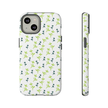 White Flower Pattern - Protective Phone Case