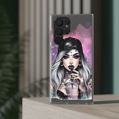 Silver Sip Nebula Samsung S22 Ultra Case - Soft