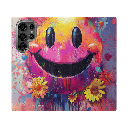 Smiley Bloom Drip - Samsung S23 Ultra Case - Wallet