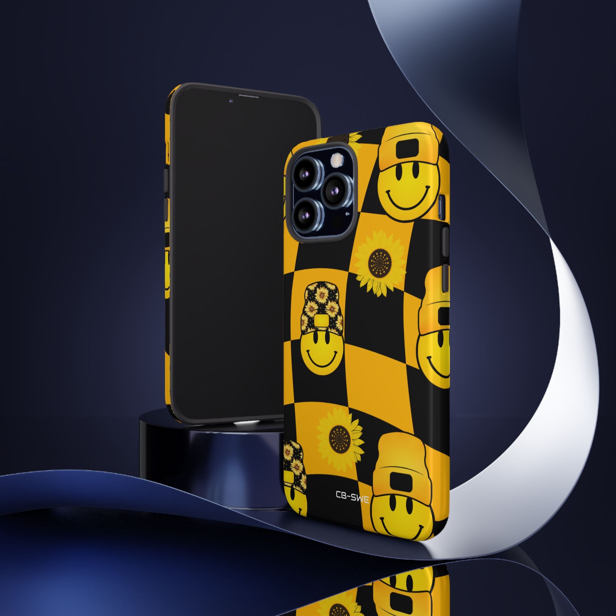 Joyful Checkered Smiles - iPhone Case