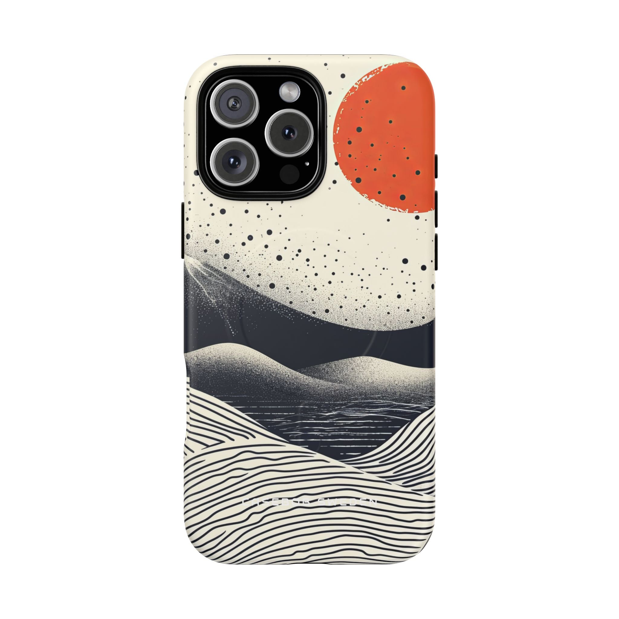 Red Sun Over Flowing Horizons iPhone 16  Tough+ Phone Case