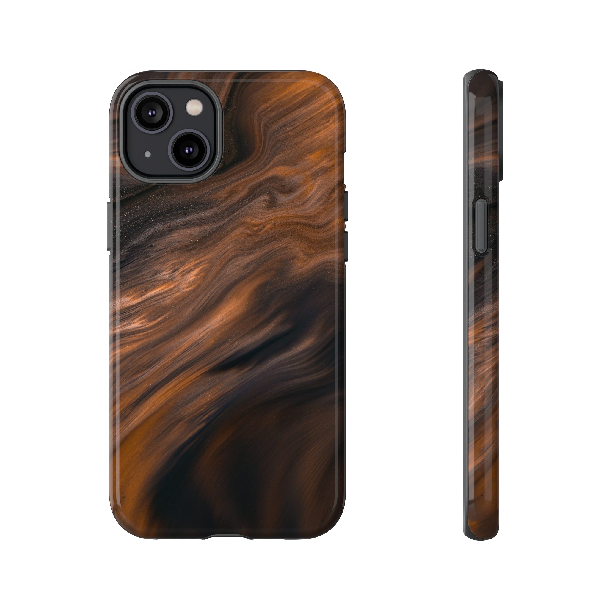 Brown Mist Ink Art iPhone Case (Protective) iPhone 14 Plus Glossy Phone Case