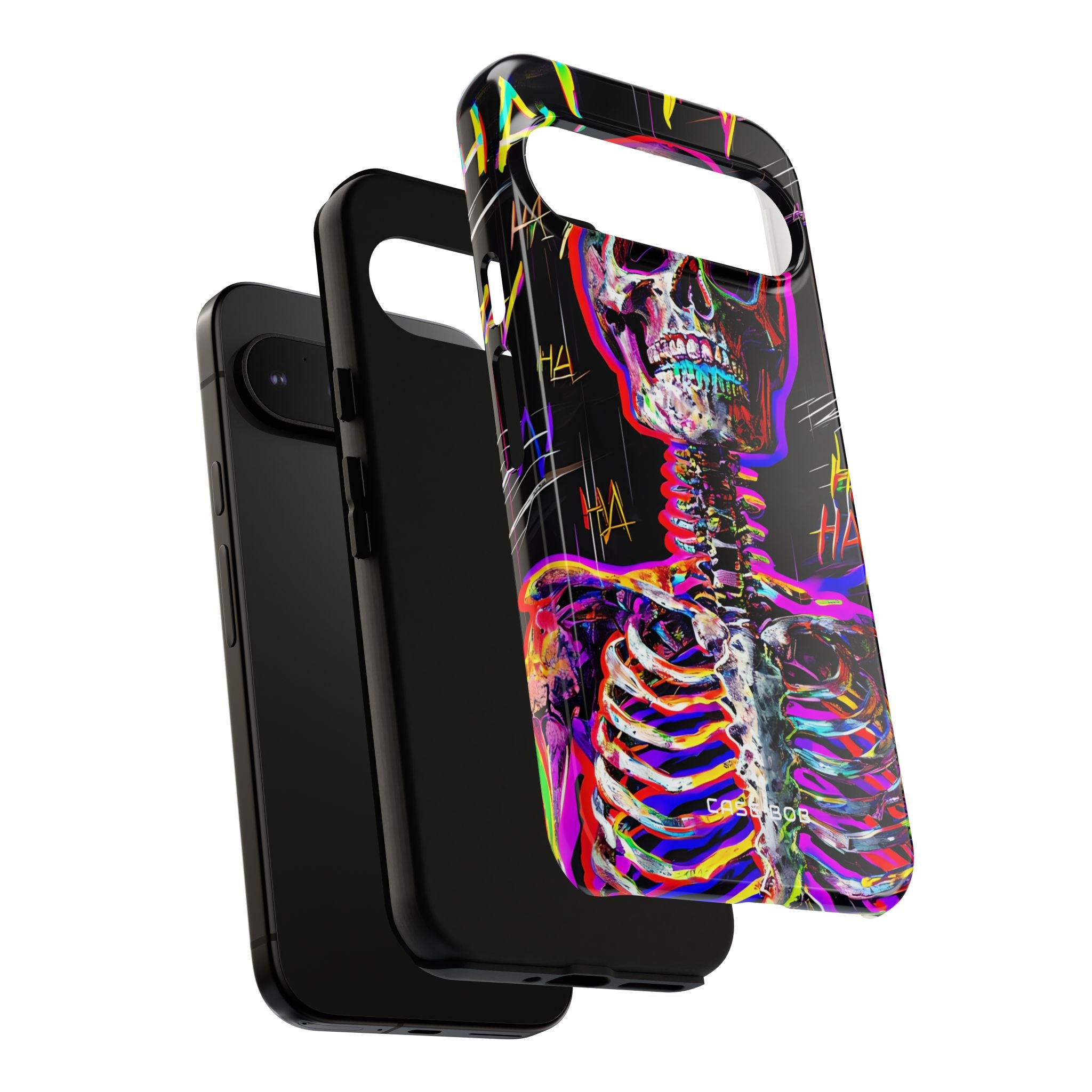 Neon Skeleton Laugh Google Pixel 9 Pro XL Case - Tough