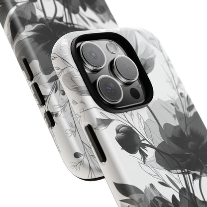 Elegant Monochrome Botanical Elegance - for iPhone 16