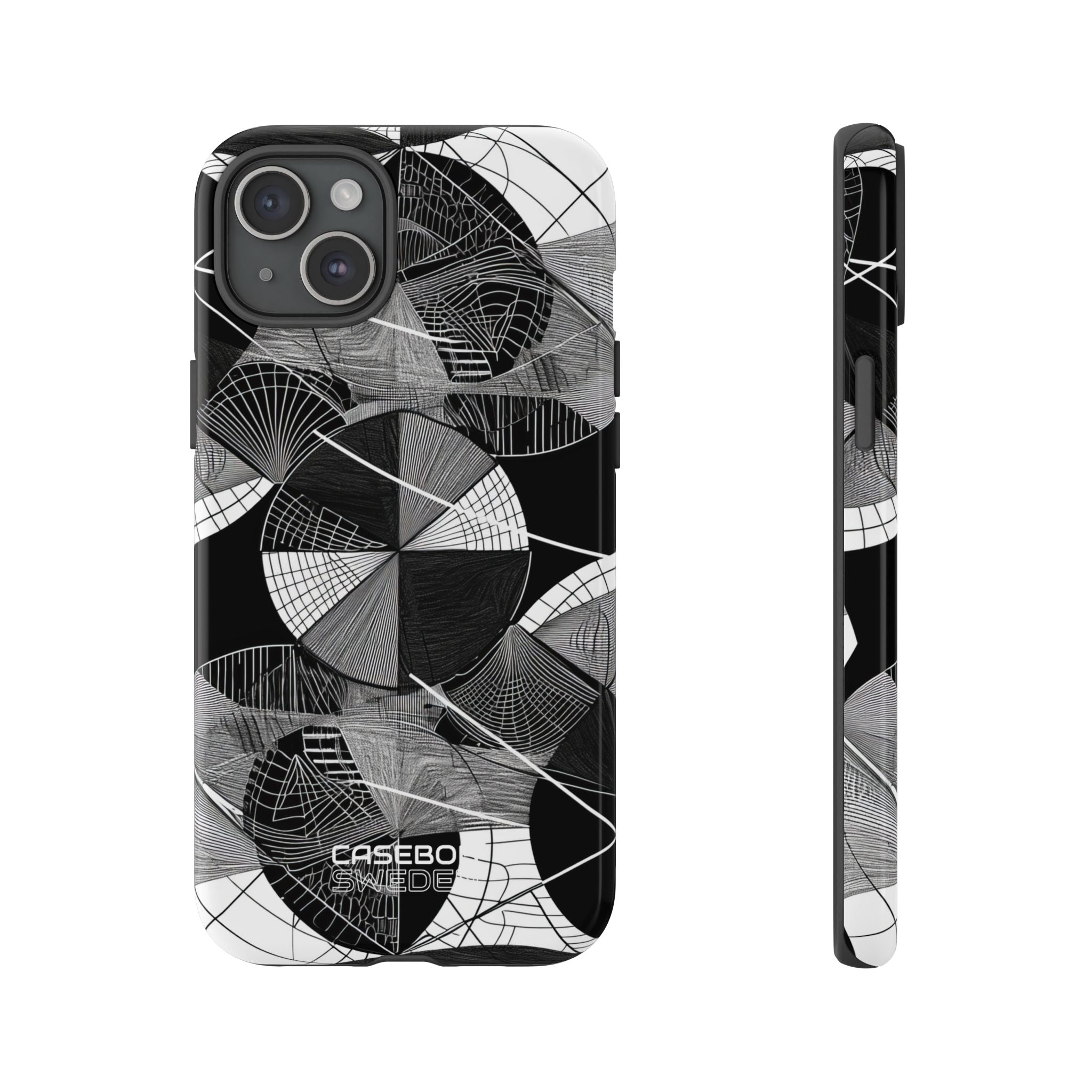 Labirinto a cerchi monocromatico iPhone 15 - Tough