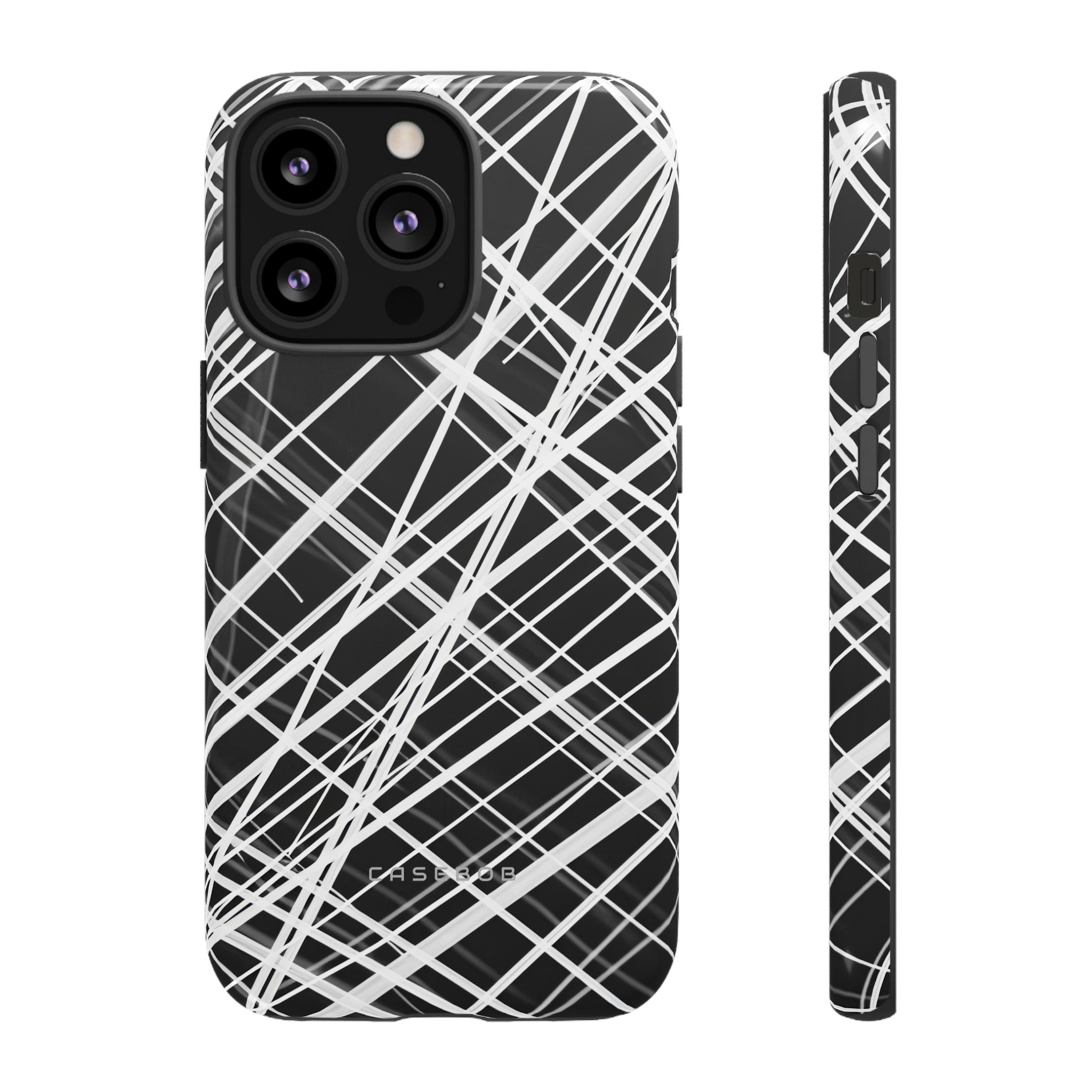 White Line Elegance - Protective Phone Case