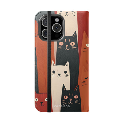 Cat Columns Orange - iPhone 16 Max Case - Wallet