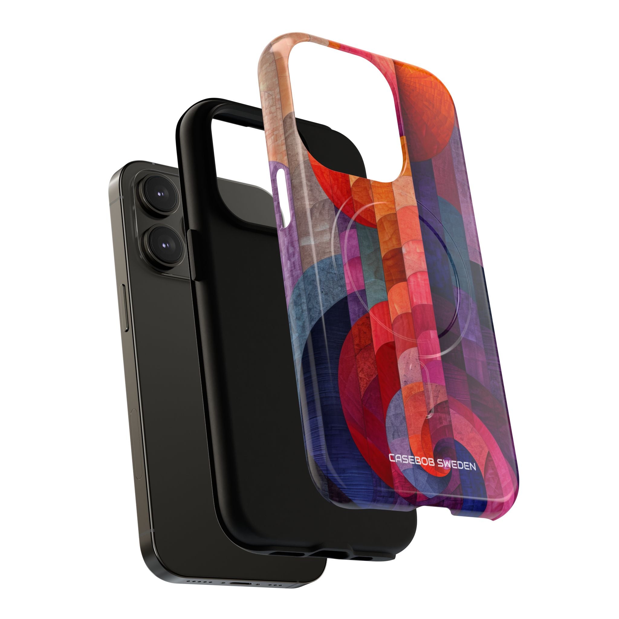 Purple Orange Abstract - Tough + MagSafe® iPhone 14 Phone Case