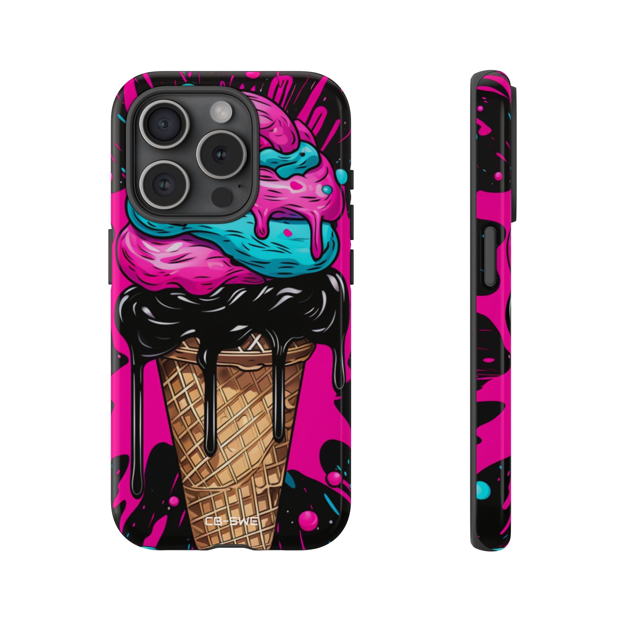 Neon Ice Cream Burst - iPhone Case