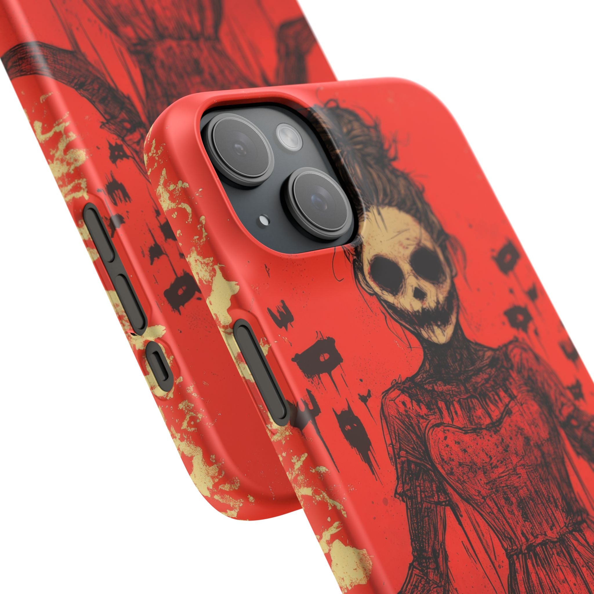 Haunting Scarlet Descent iPhone 15 - Slim Phone Case