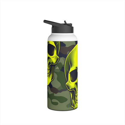 Neon Skull Camo - Stainless Steel Water Bottle