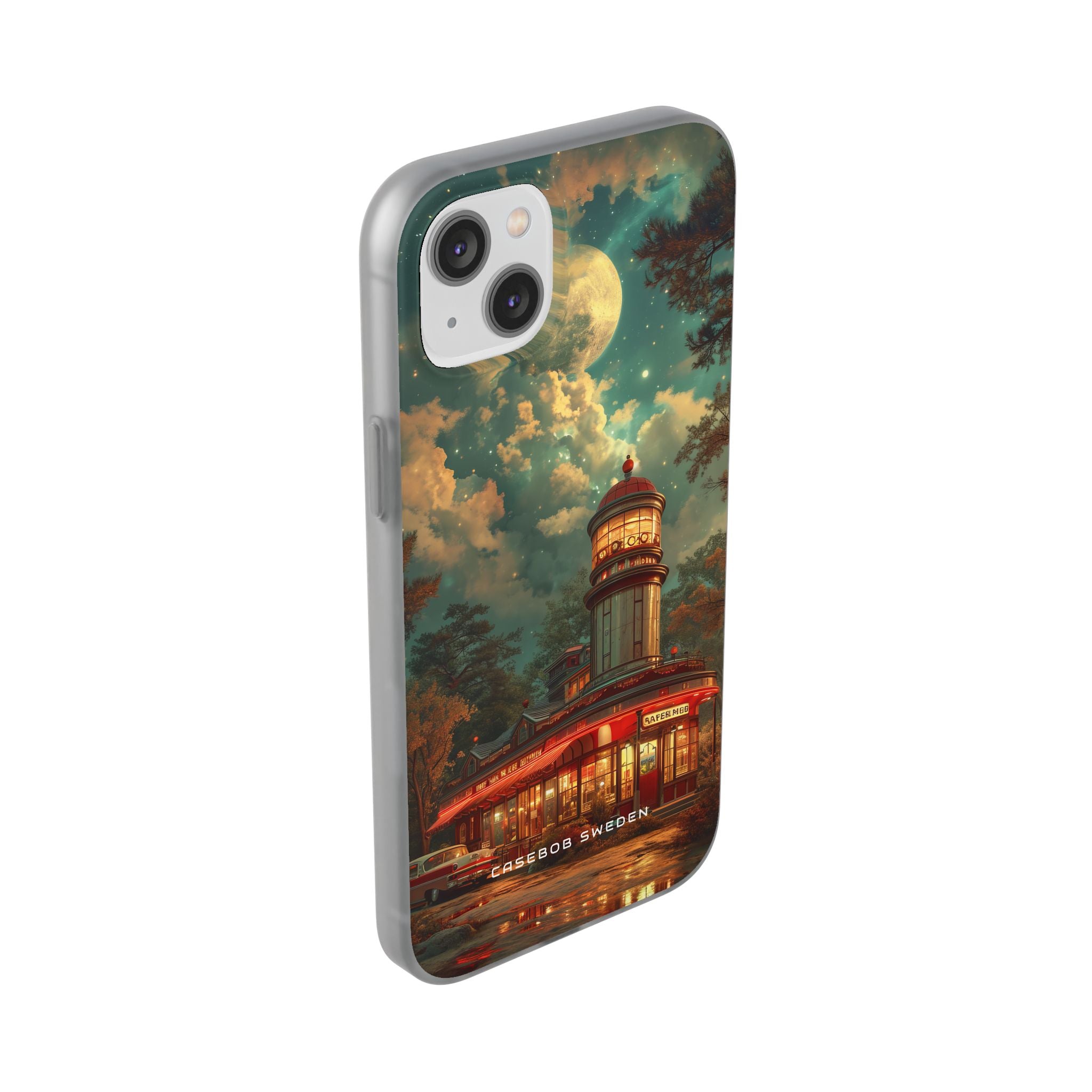 Vintage Moonlit Diner Fantasy iPhone 14 - Flexi Phone Case