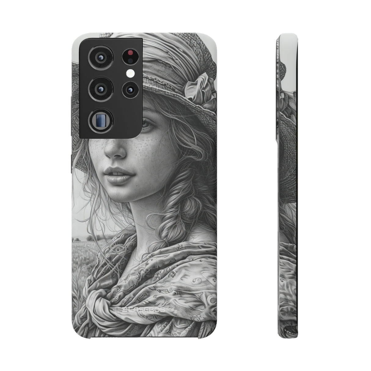 Serene Sketch Portrait | Slim Phone Case for Samsung