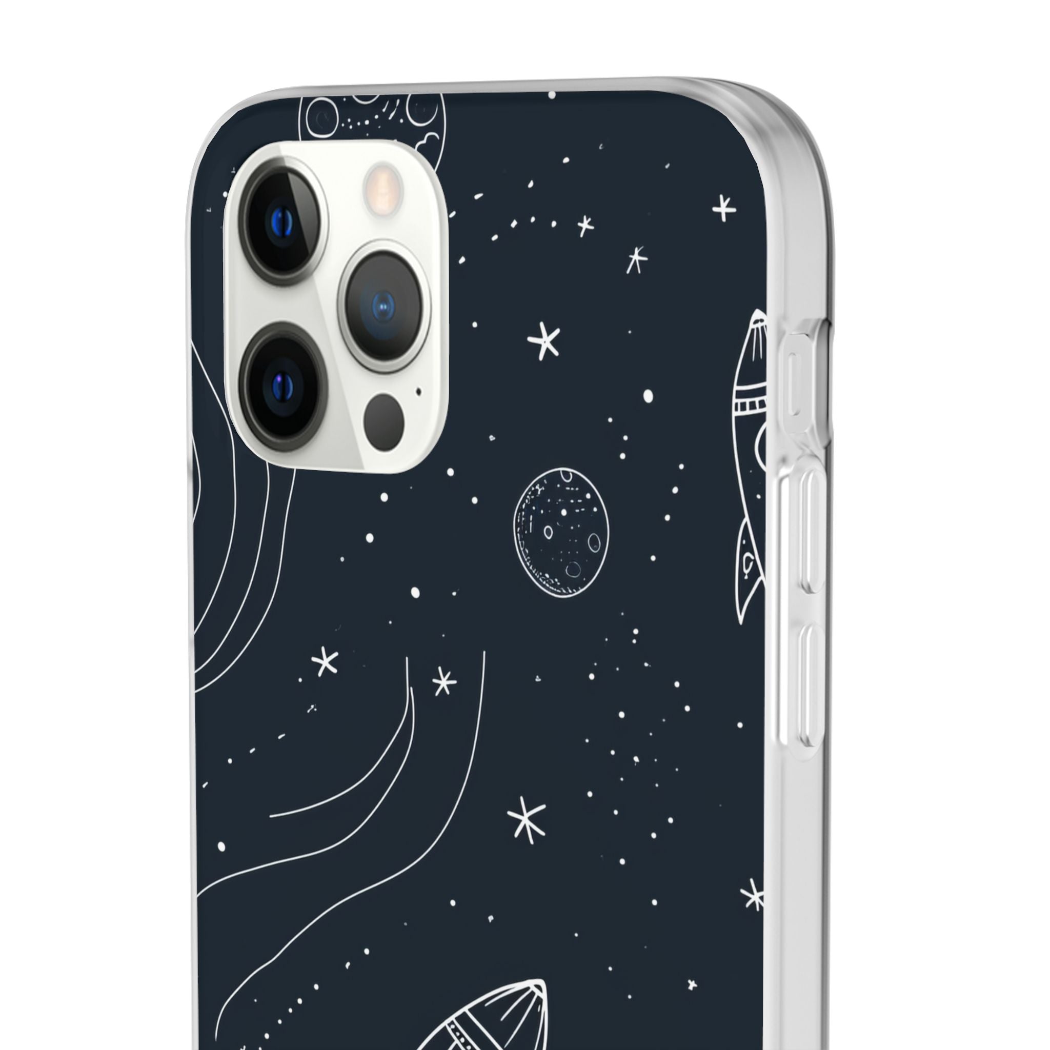 Cosmic Doodle Adventure | Flexible Phone Case for iPhone