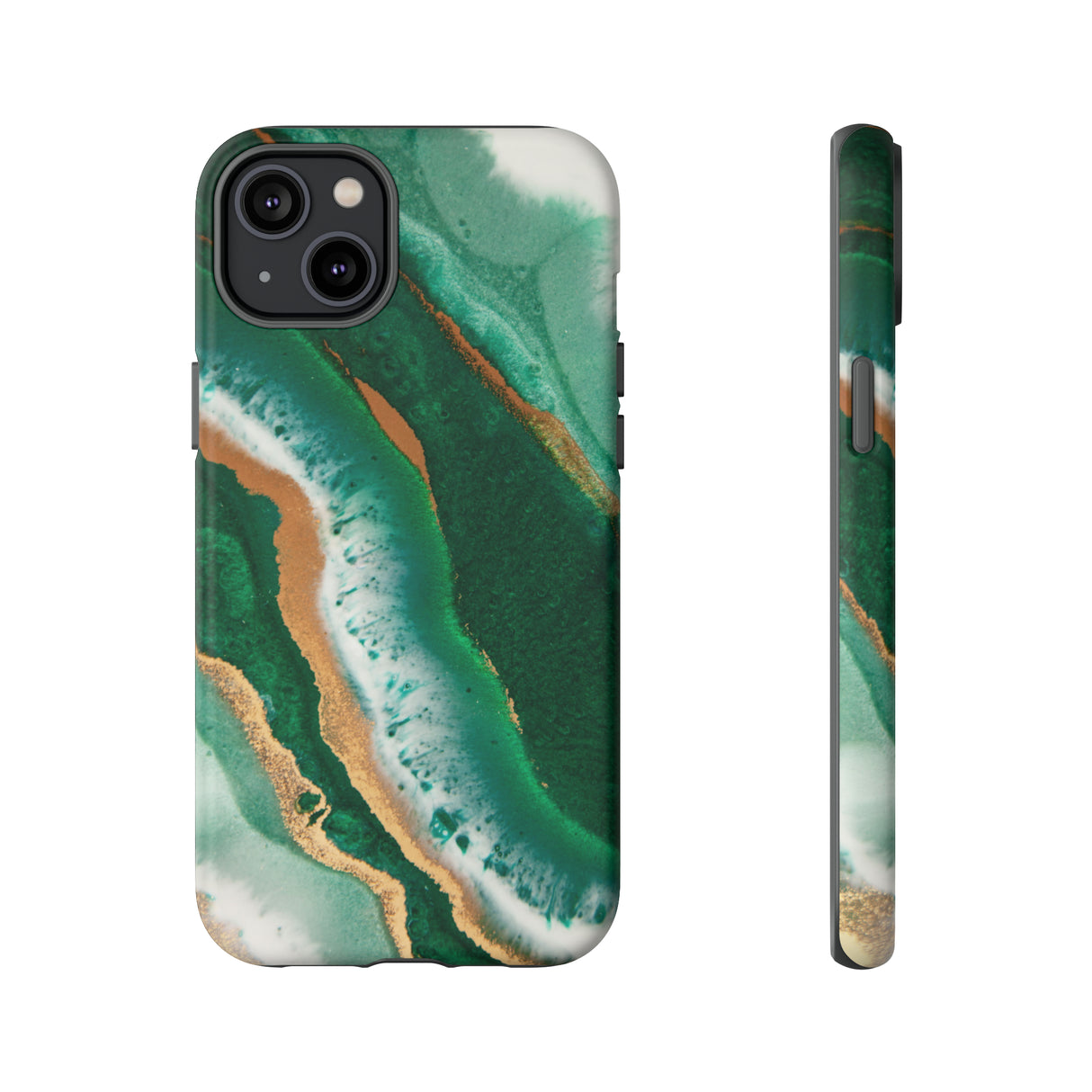 Green & Gold Epoxy - Protective Phone Case