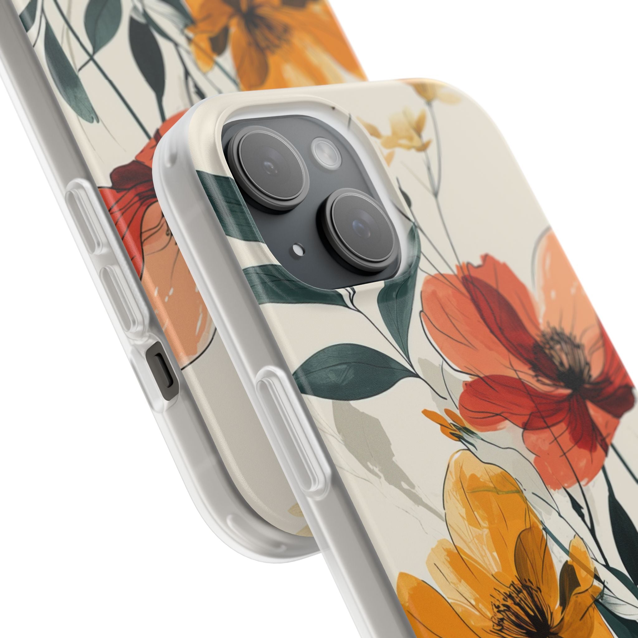 Elegant Floral Harmony iPhone 15 - Flexi Phone Case