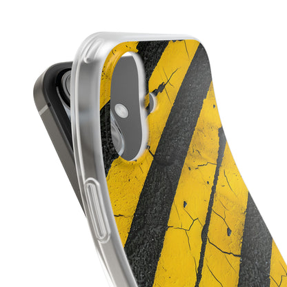 Yellow Stripe Distress iPhone 16 Case - Soft