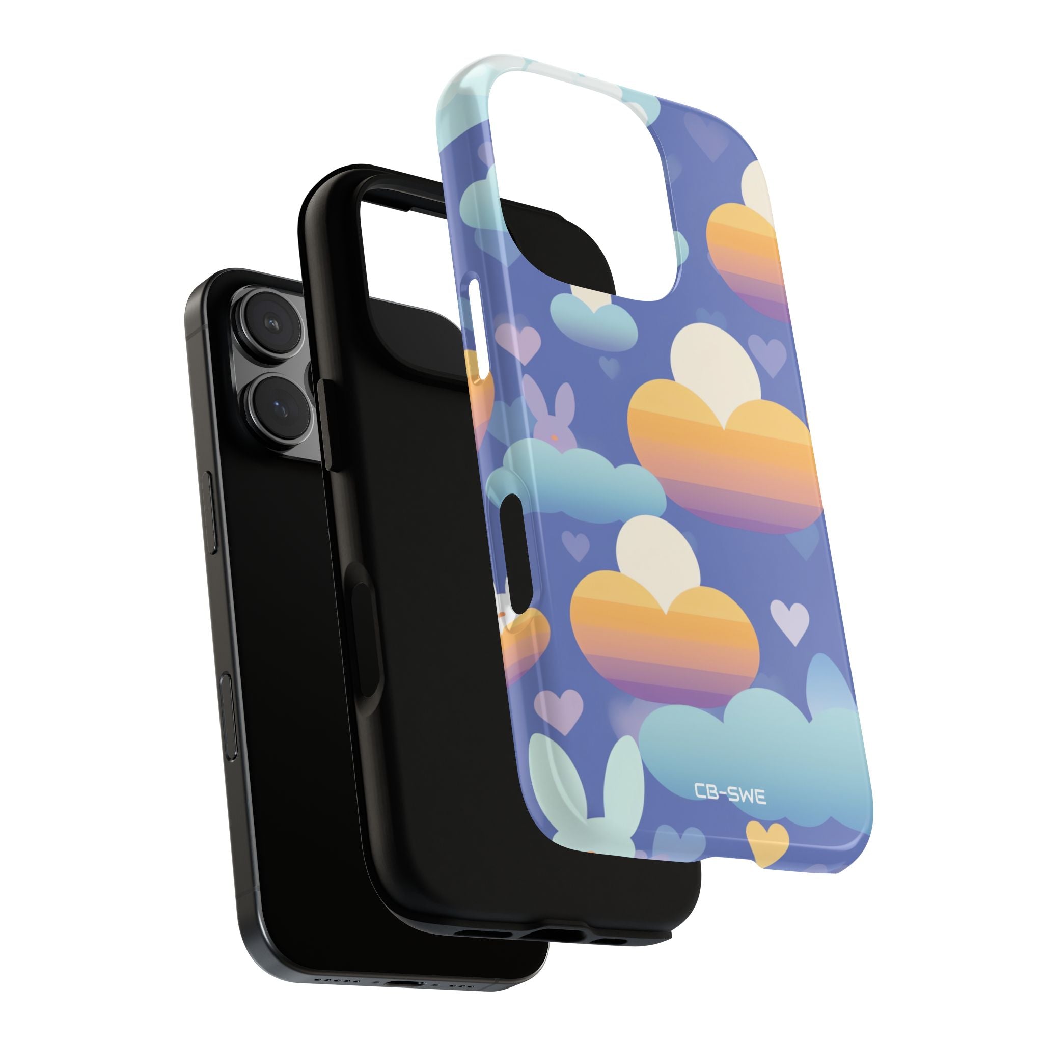 Bunnies Dance Among Clouds - iPhone Case