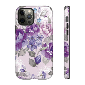 Beautiful vintage purple flower iPhone case - Protective Phone Case