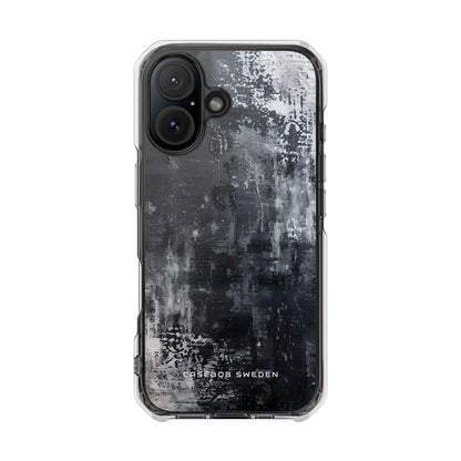 Textured Monochrome Blossom iPhone 16 - Clear Impact Phone Case