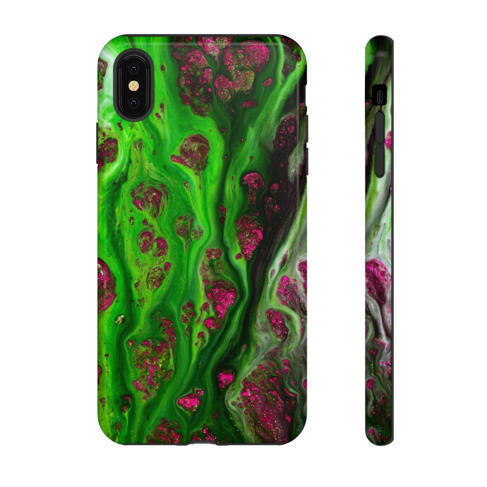 Toxic Green Ink Art iPhone Case (Protective) iPhone XS MAX Glossy Phone Case